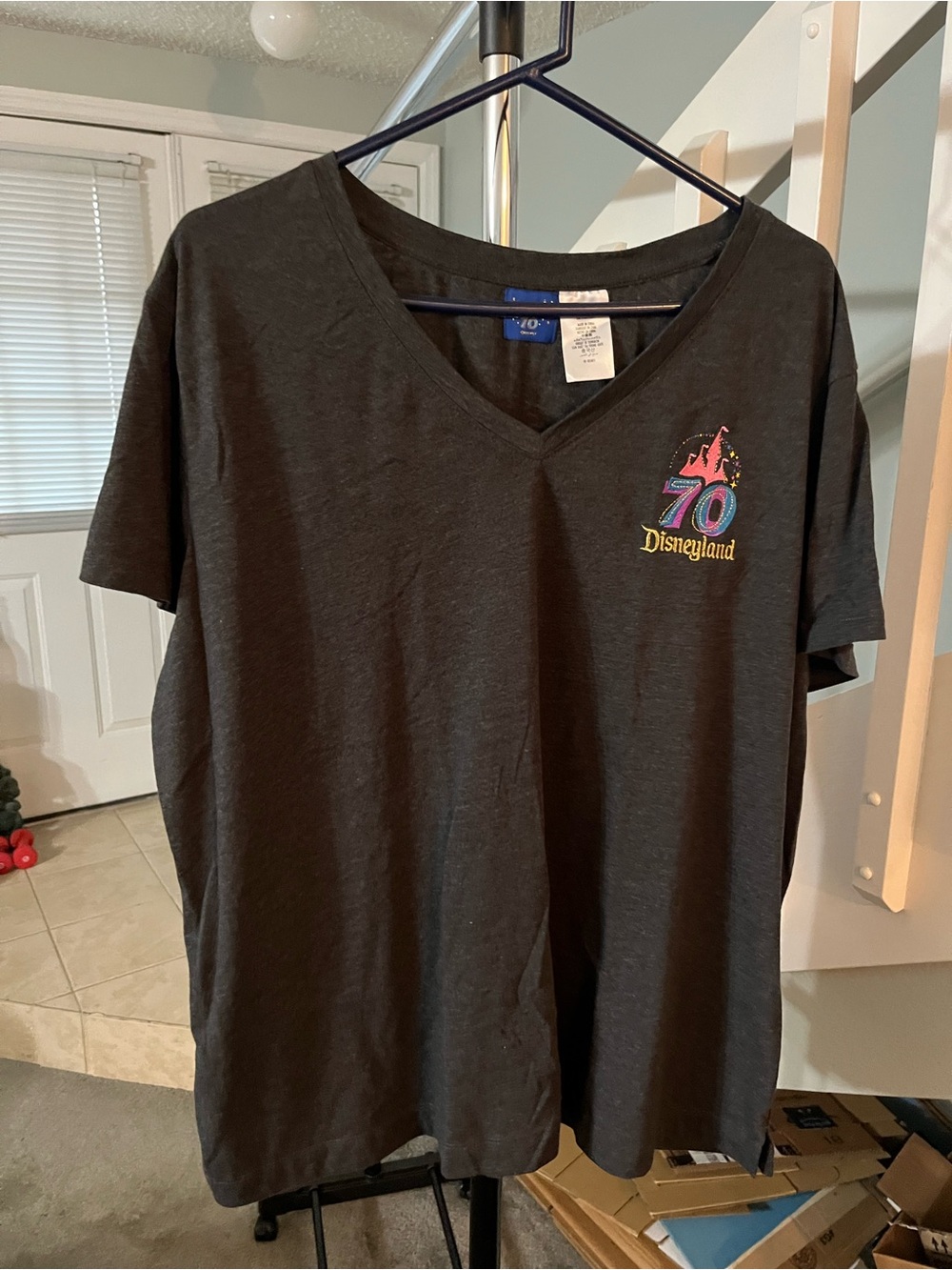 Disneyland 70 Logo Tee - Charcoal Gray with Blue Label